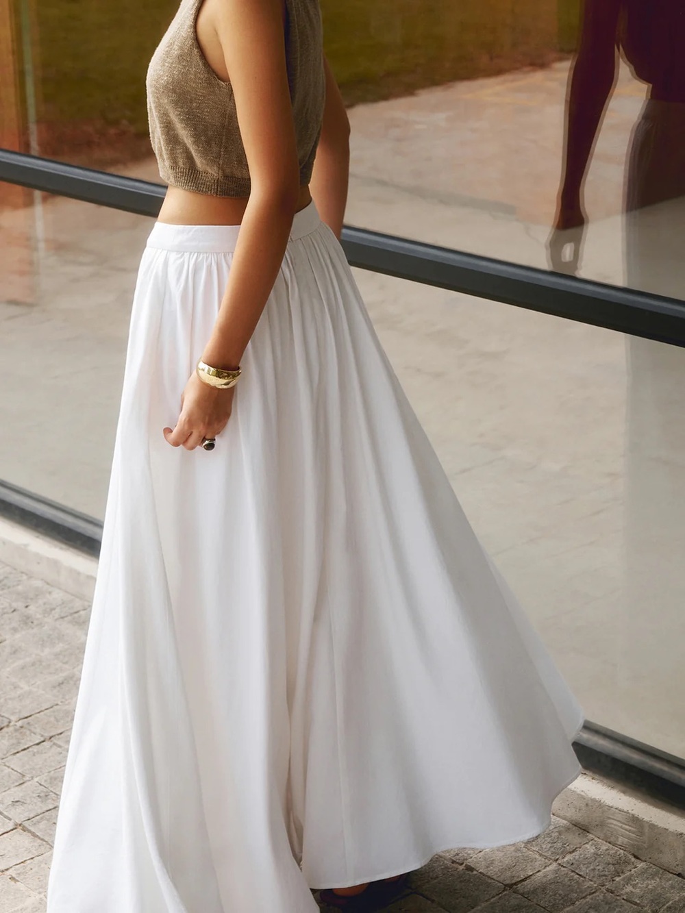 Commense Linen Pleated Maxi Skirt Size M - Picture 6 of 8